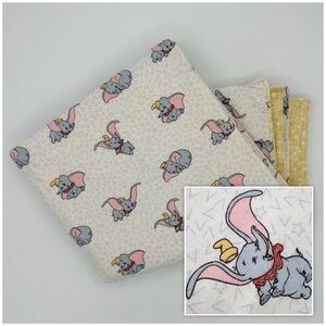 Vintage DUMBO Disney Baby Blanket Elephant Yellow White Stars Nursery Gift Child